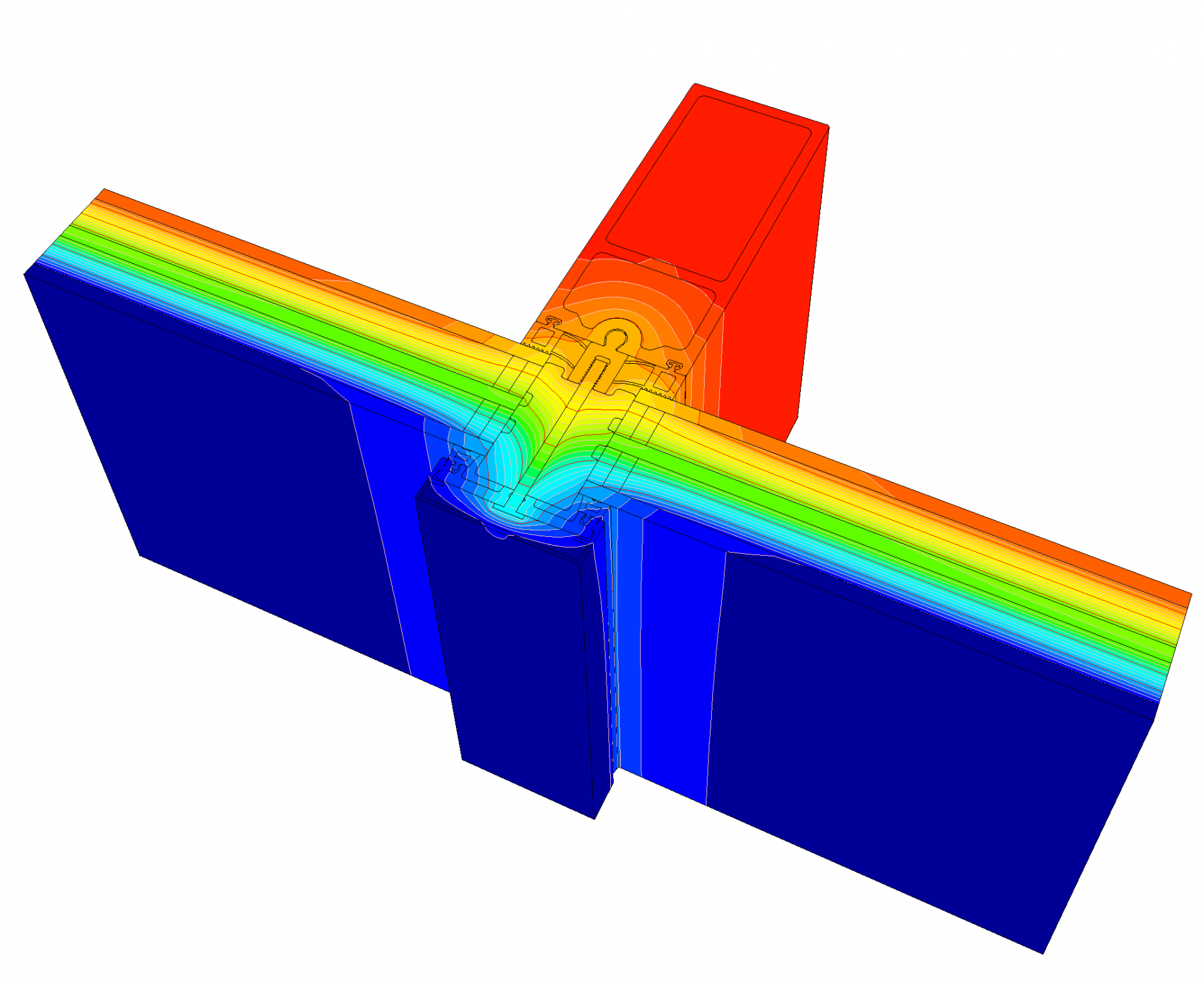 Heatmap of glascurtain thermph cold climate phi curtain wall